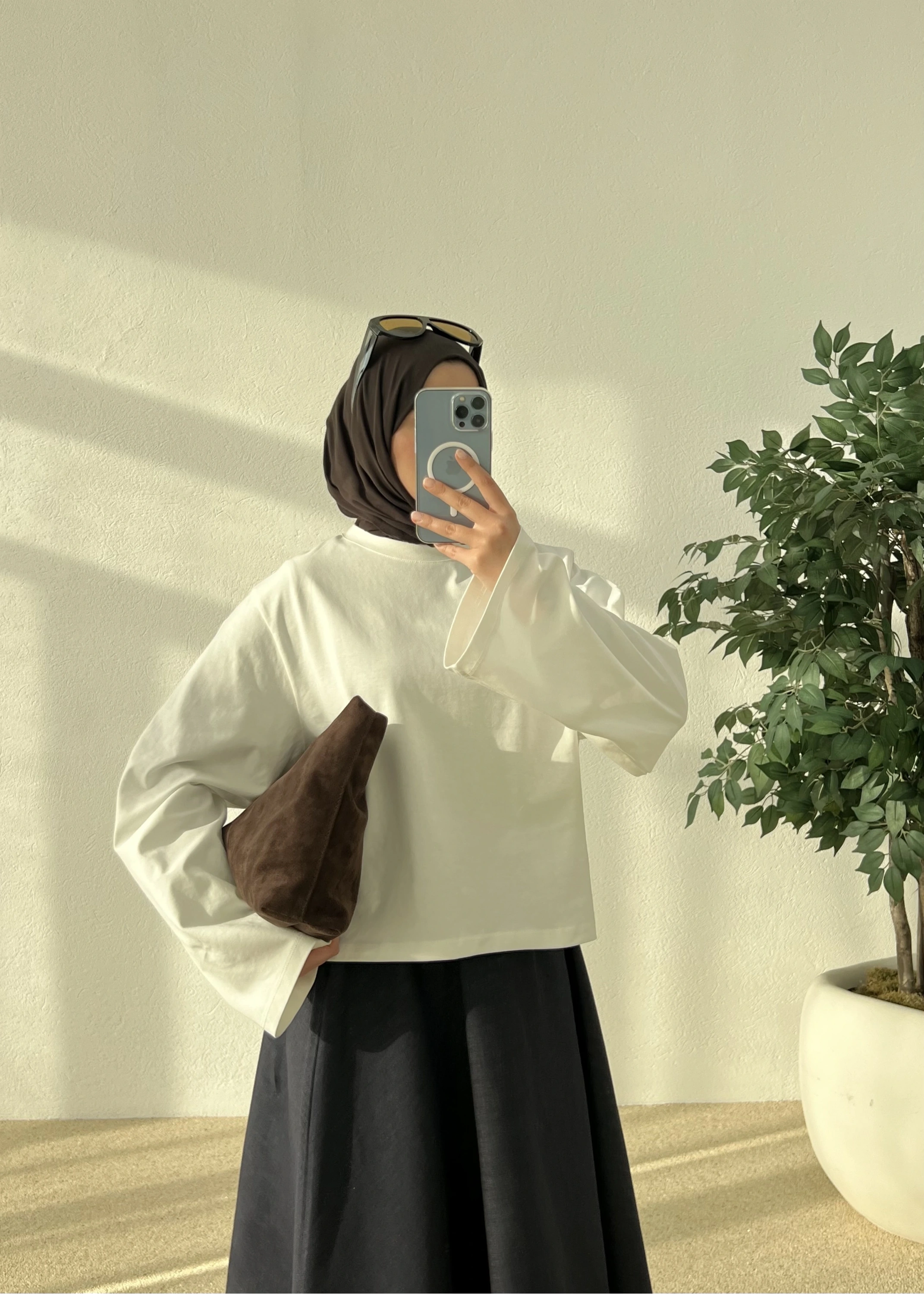 ZR BASİC KALIN UZUN KOLLU TİŞÖRT BEYAZ