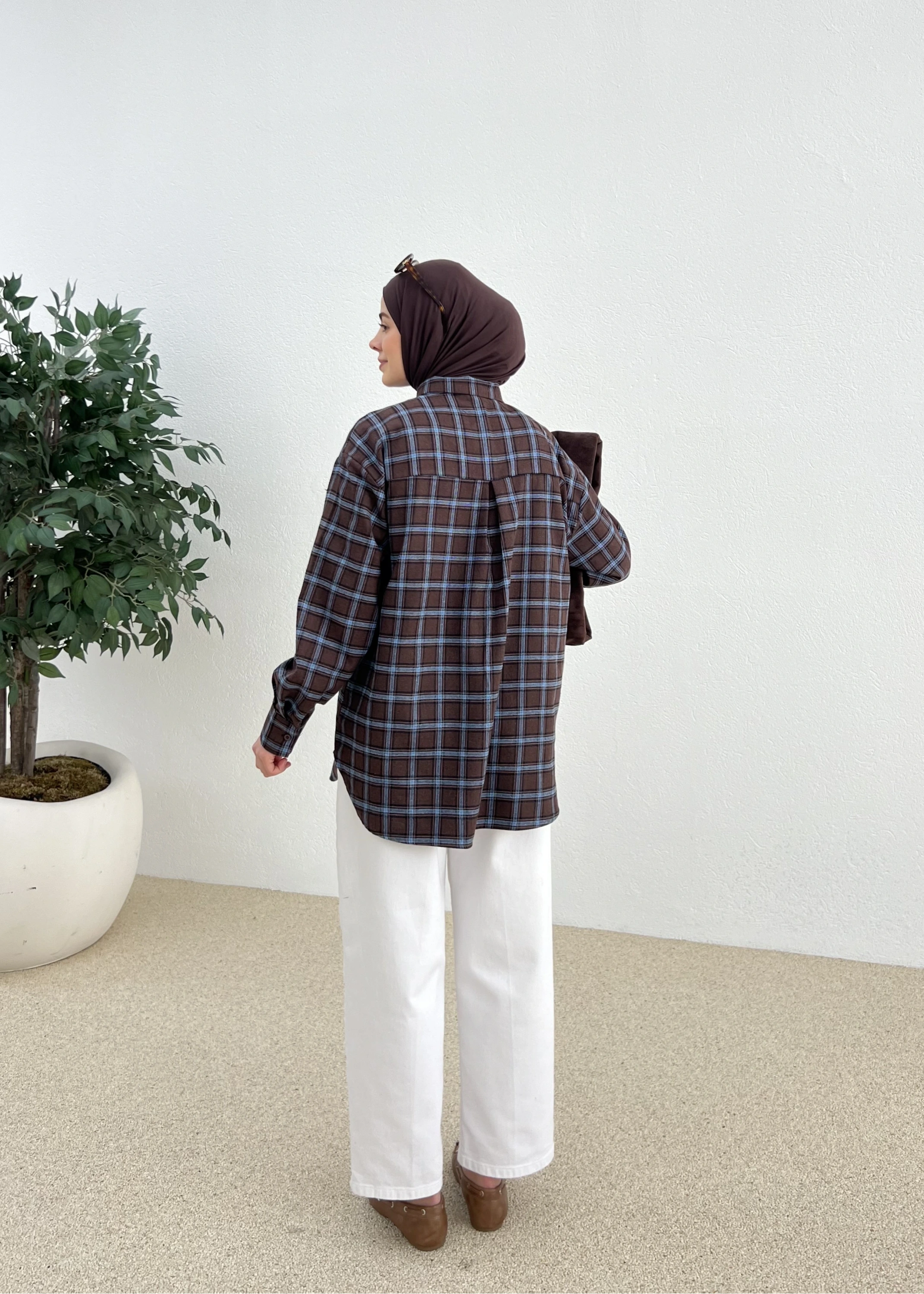 ZR BOYUNDAN BAĞLAMALI GÖMLEK mavi geçişli