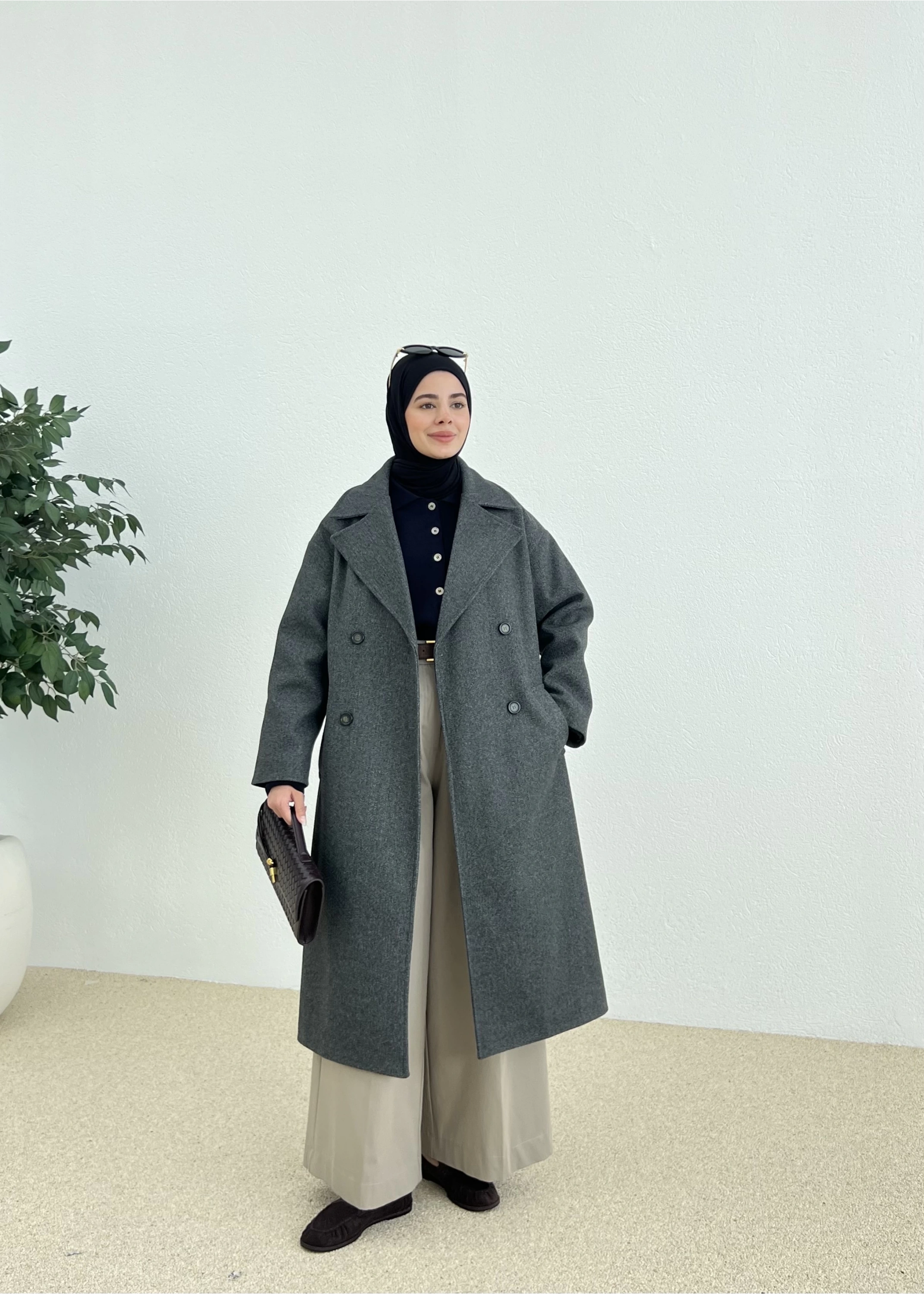 ZR MUADİLİ OVERSİZE ASTARLI KABAN ANTRASİT