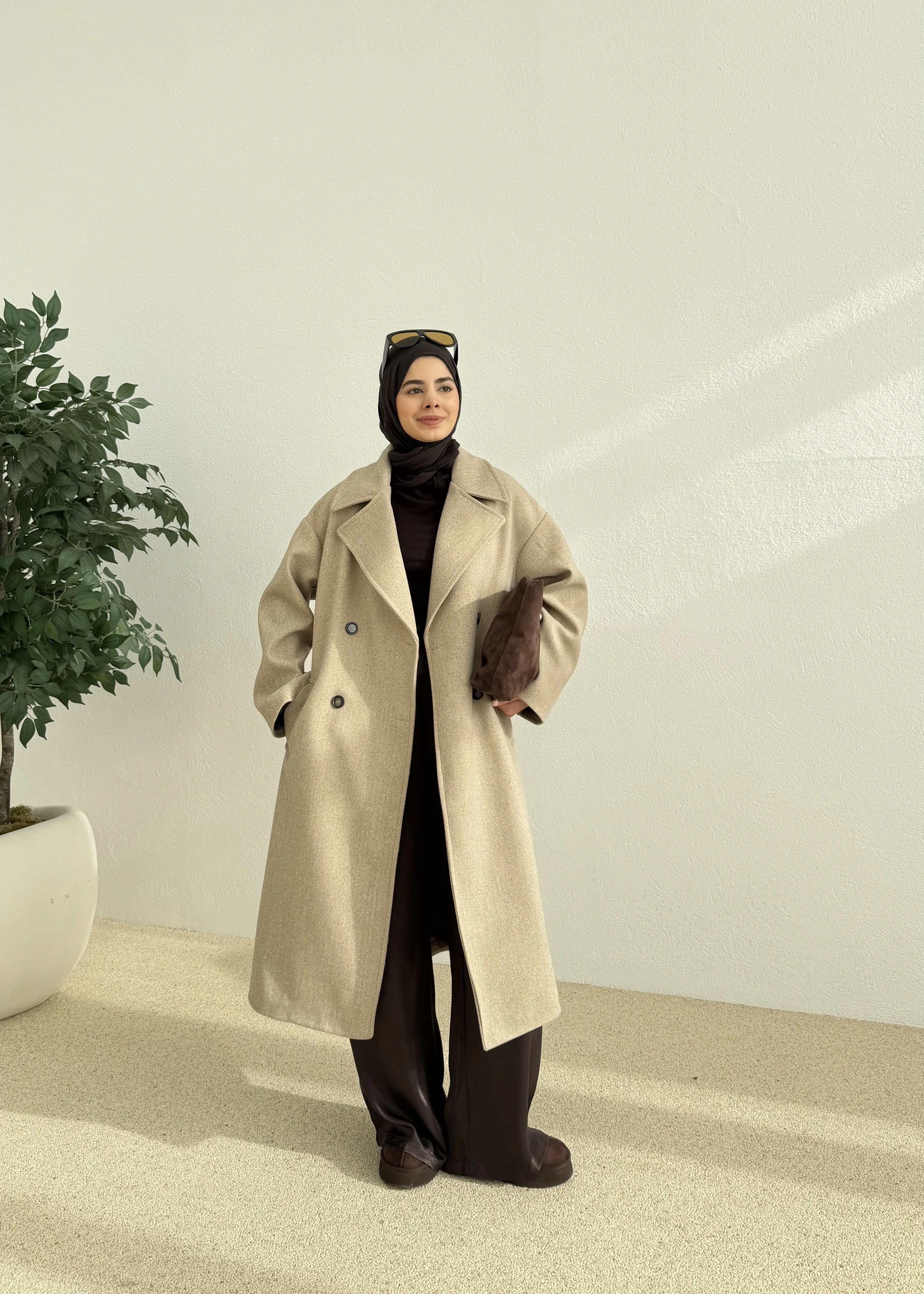 ZR MUADİLİ OVERSİZE ASTARLI KABAN bej