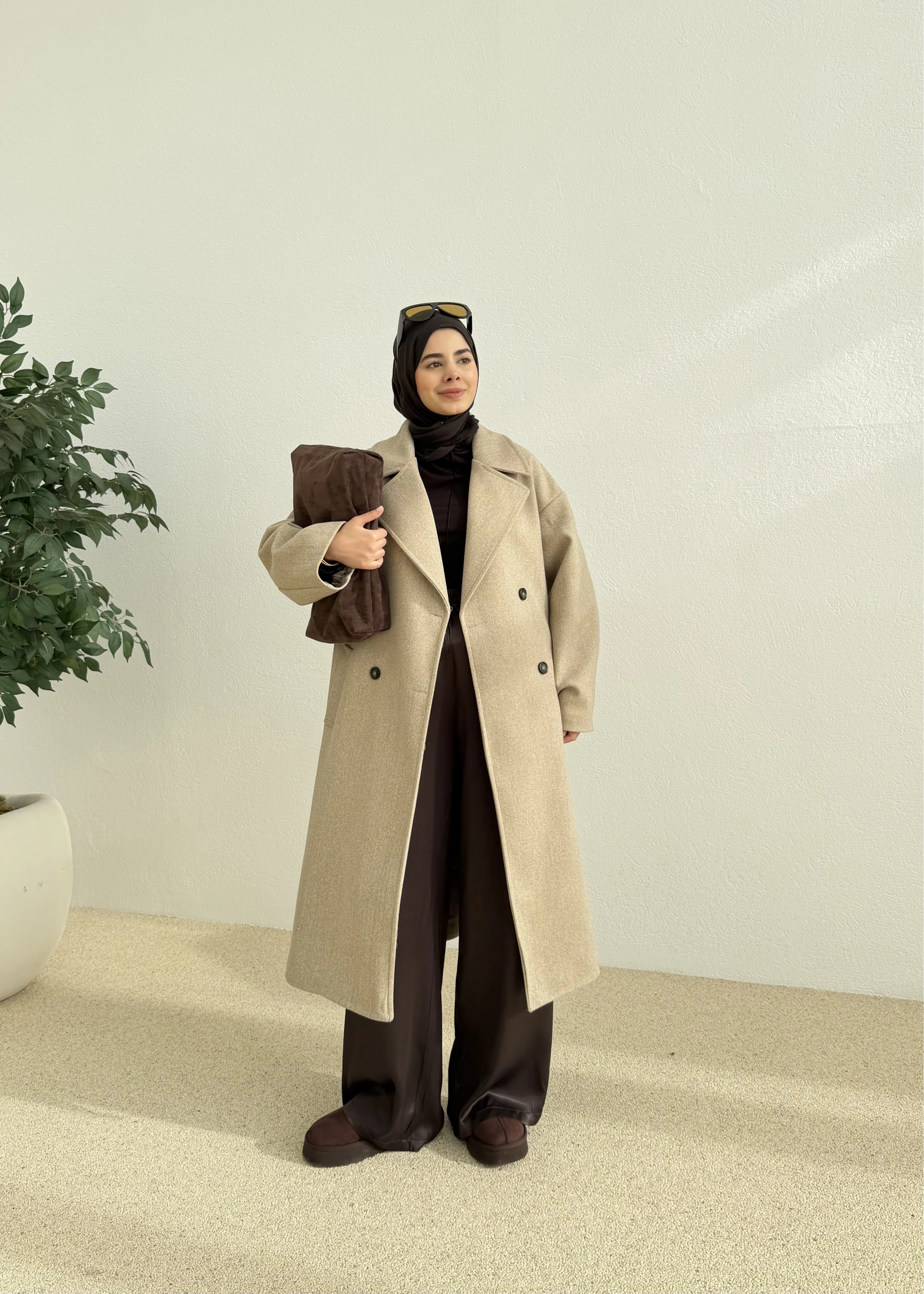 ZR MUADİLİ OVERSİZE ASTARLI KABAN bej