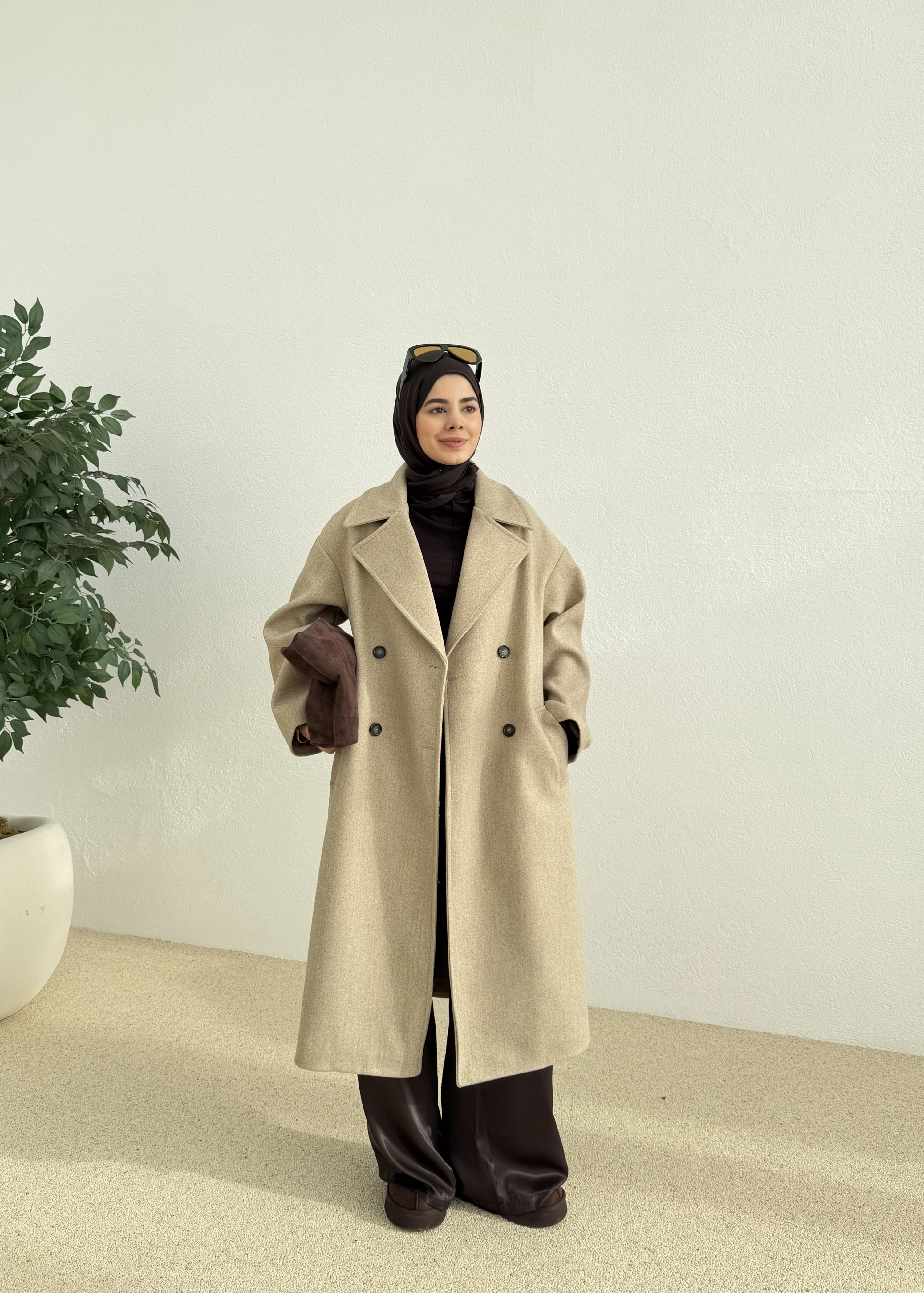 ZR MUADİLİ OVERSİZE ASTARLI KABAN bej