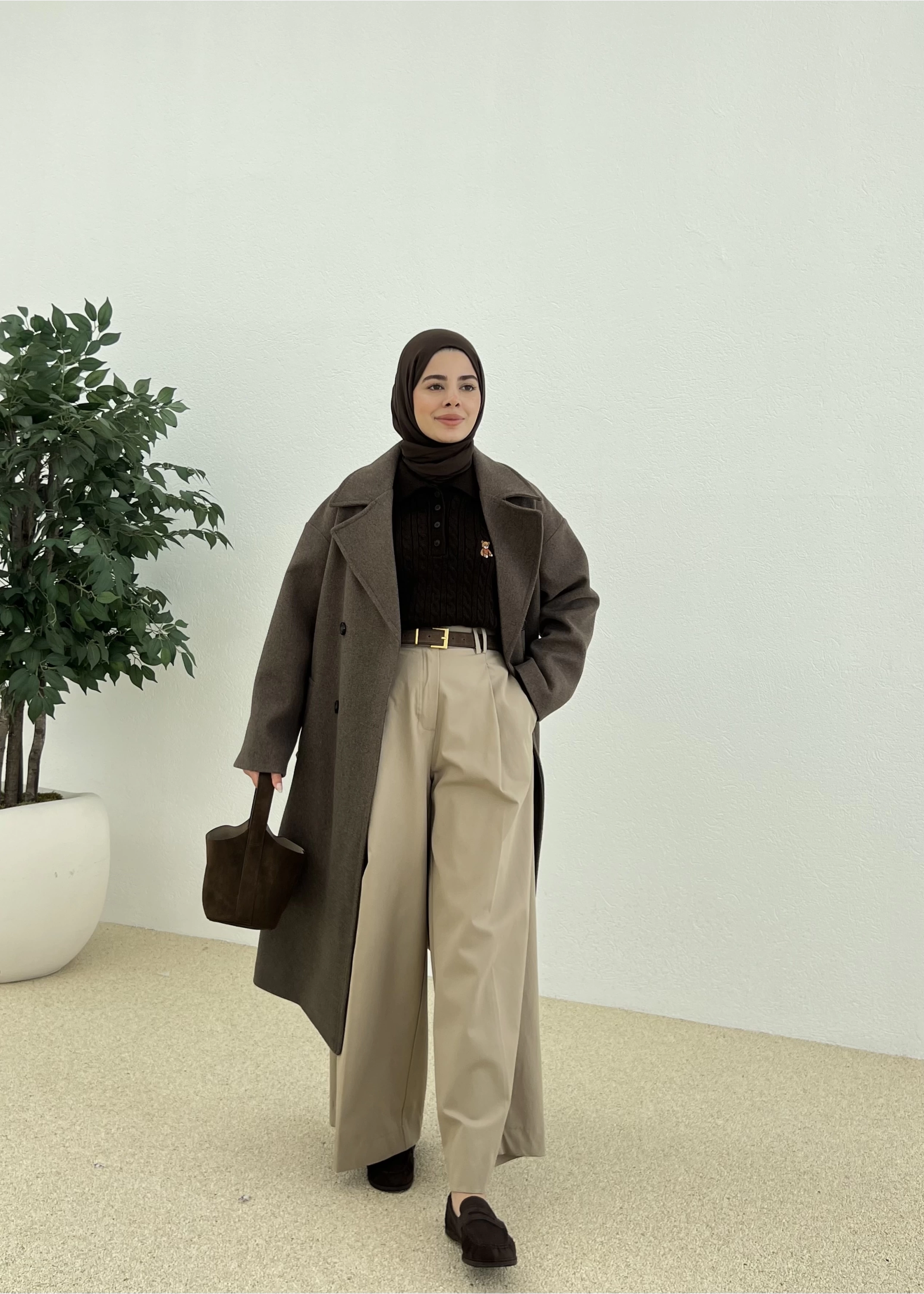 ZR MUADİLİ OVERSİZE ASTARLI KABAN kahve
