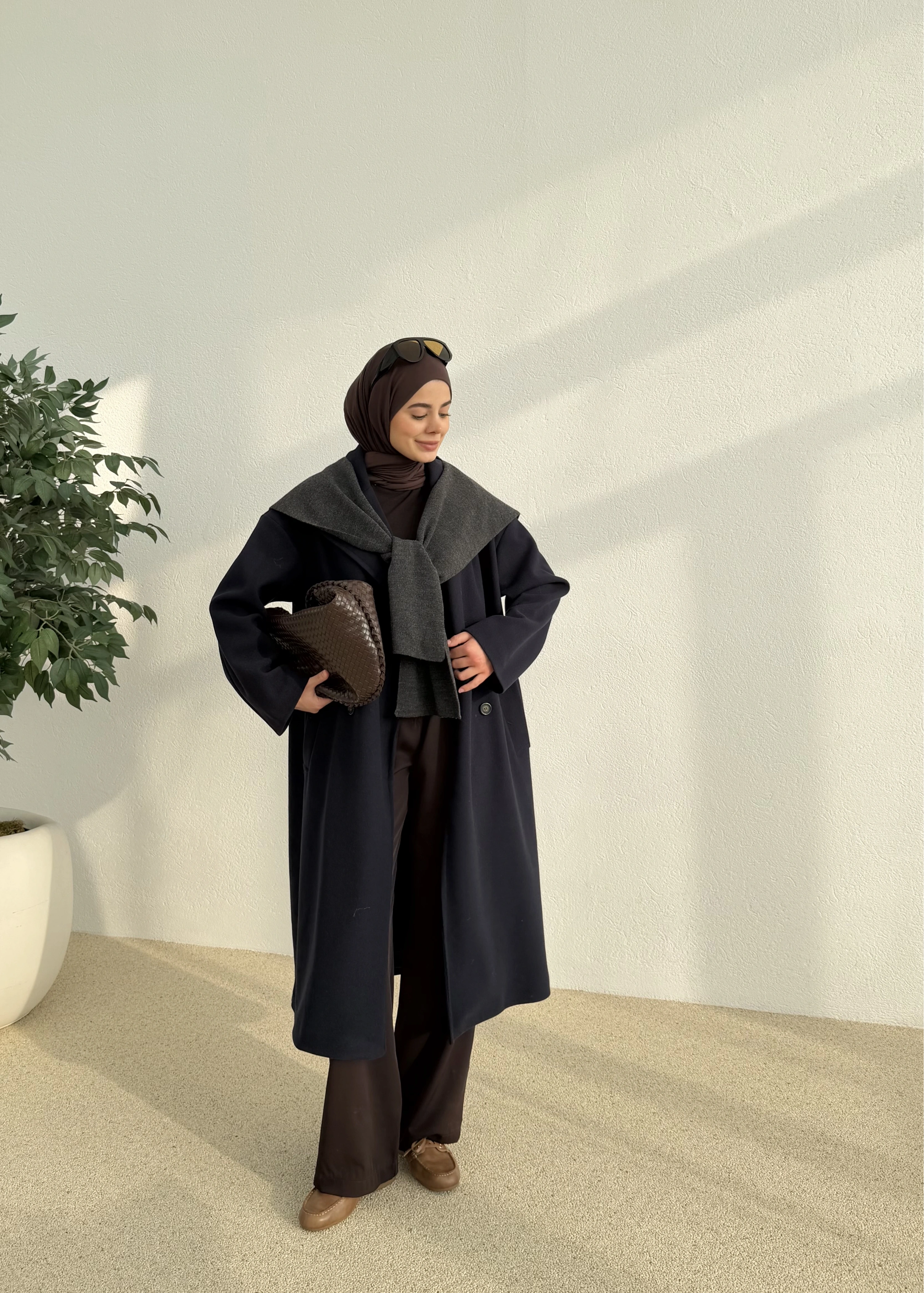 ZR MUADİLİ OVERSİZE ASTARLI KABAN lacivert