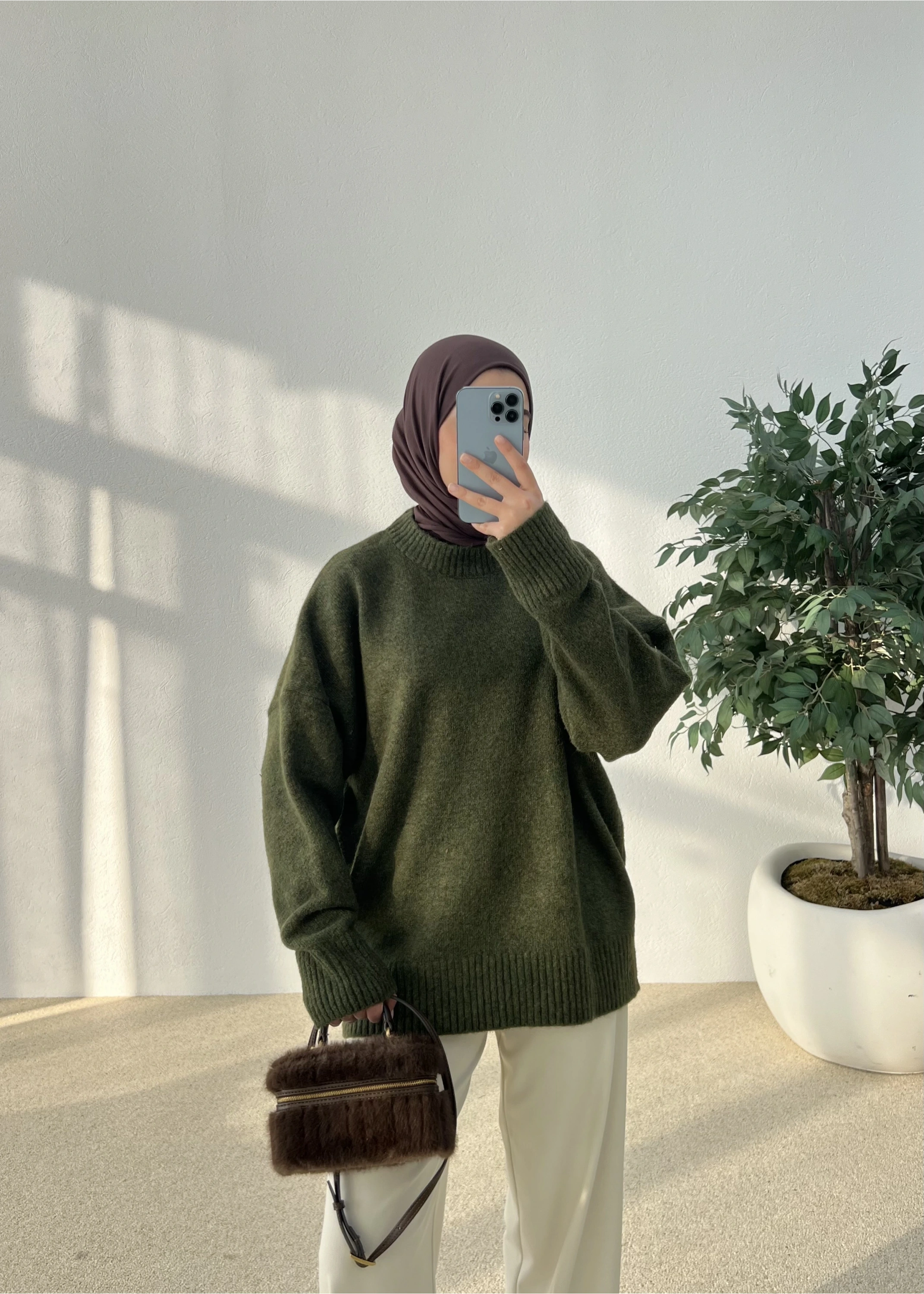 ZR PREMİUM KAZAK yosun yeşil