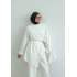 5479 FULAR DTY KETEN TUNİK BEYAZ