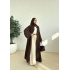 1003 DÜĞMELİ ŞİFON ABAYA KAHVE