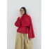 262067 CRUSH KETEN DİK YAKA GÖMLEK KIRMIZI