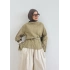 262067 CRUSH KETEN DİK YAKA GÖMLEK NUDE YEŞİL