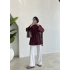 BEL KUŞAK GÖMLEK BORDO