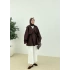 DERİ İP KEMERLİ PAMUKLU ACI KAHVE KISA TRENÇKOT
