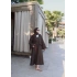 DERİN YAKA KETEN KİMONO TAKIM KAHVE (ön sipariş )