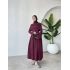 DRAPE ELBİSE BORDO
