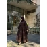 NNervül pamuk vual elbise KAHVE