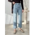 Zara Model Ultra Yüksek Belli Kesik Düz Paça Jeans Kar Yıkama (açk)