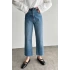 Zara model yüksek bel Straight ARA mavi Jean