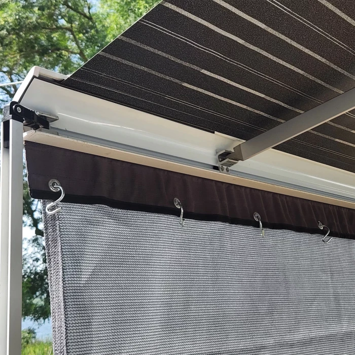 2K 200x80cm Karavan Tentesi Önü Askılı Cepli Ön Gölgelik