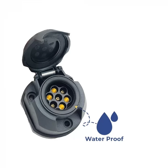 2K 7 Pin Kapaklı Su Geçirmez Çeki Demiri Enerji Soketi