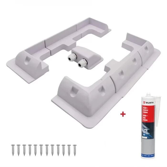 2K Abs Solar Güneş Paneli Montaj Braket Seti 7 Parça + Würth Silikon