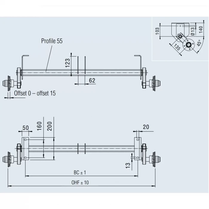 AL-KO 750KG 4x100 Römork Frensiz Torsiyon Dingil