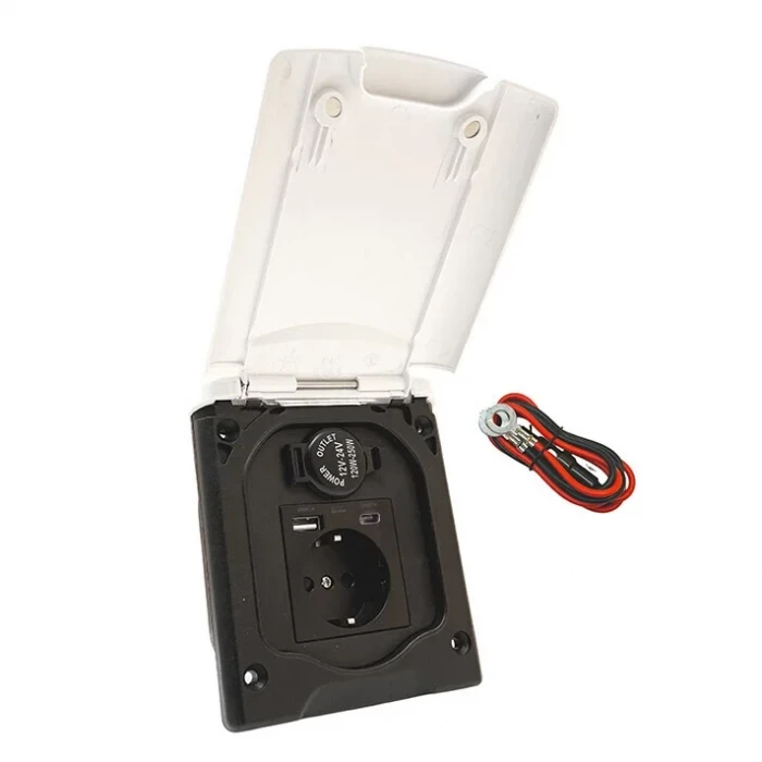 Babarvy Multi Plus 220V, USB, Type-c, Çakmaklık Çıkışı Priz Kapağı