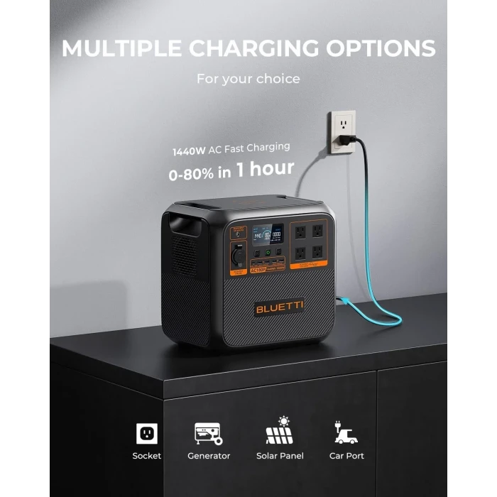 Bluetti AC180P 1440Wh + Bluetti 200W Solar Panel UPS Taşınabilir Güç Kaynağı