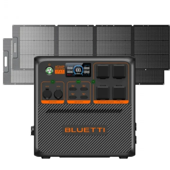 Bluetti AC240P UPS 1843Wh + 2x200W Güneş Panelli Taşınabilir Güç Kaynağı