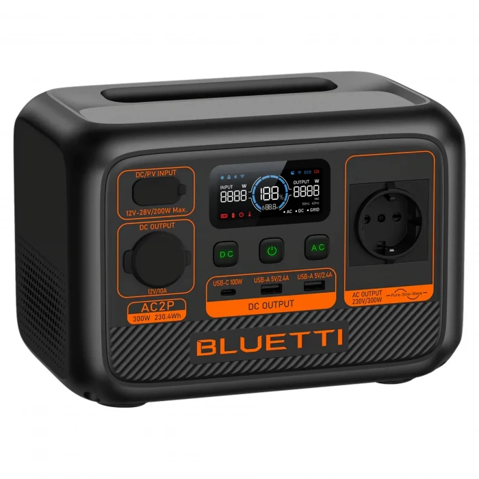 Bluetti AC2P 230.4Wh + Bluetti 100W Güneş Paneli Taşınabilir Güç Kaynağı