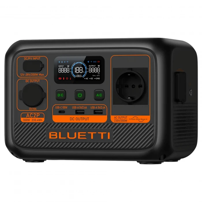 Bluetti AC2P 230.4Wh + Bluetti 100W Güneş Paneli Taşınabilir Güç Kaynağı