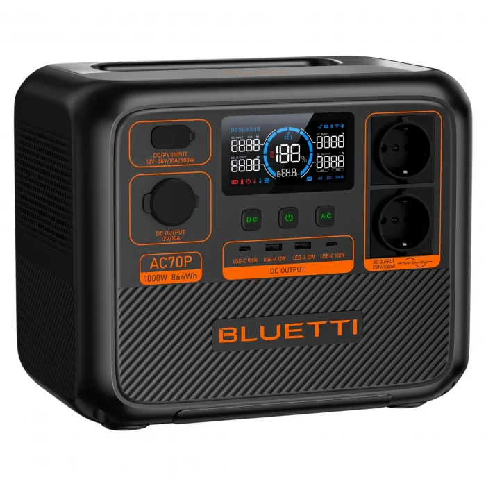 Bluetti AC70P UPS 864Wh Kapasiteli Taşınabilir Güç Kaynağı