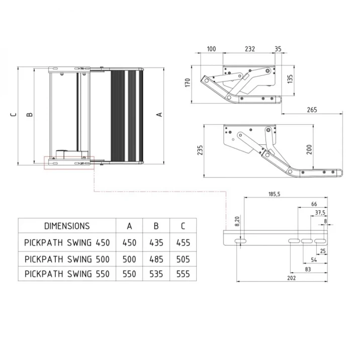 Bustronic Pickpath SWM 455mm Motorlu Katlanır Motokaravan Giriş Basamağı