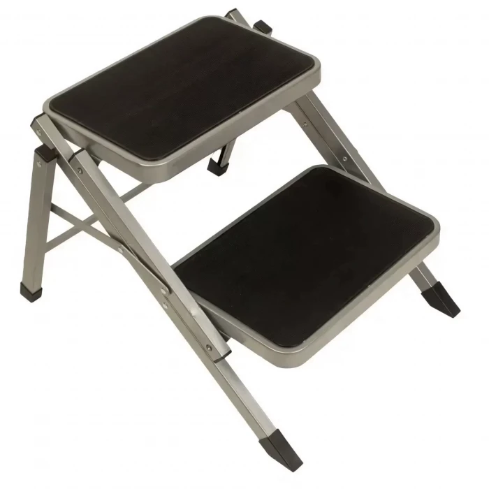 Campasist 40x44x60cm İki Basamaklı Metal Katlanır Karavan Giriş Basamağı