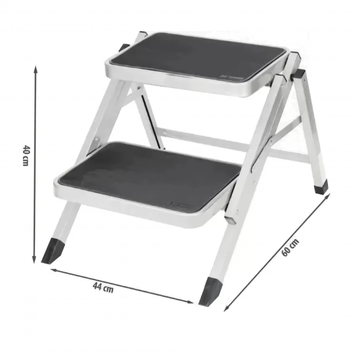 Campasist 40x44x60cm İki Basamaklı Metal Katlanır Karavan Giriş Basamağı