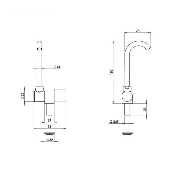 Can RB1486 Katlanır Krom Soğuk Karavan Musluğu