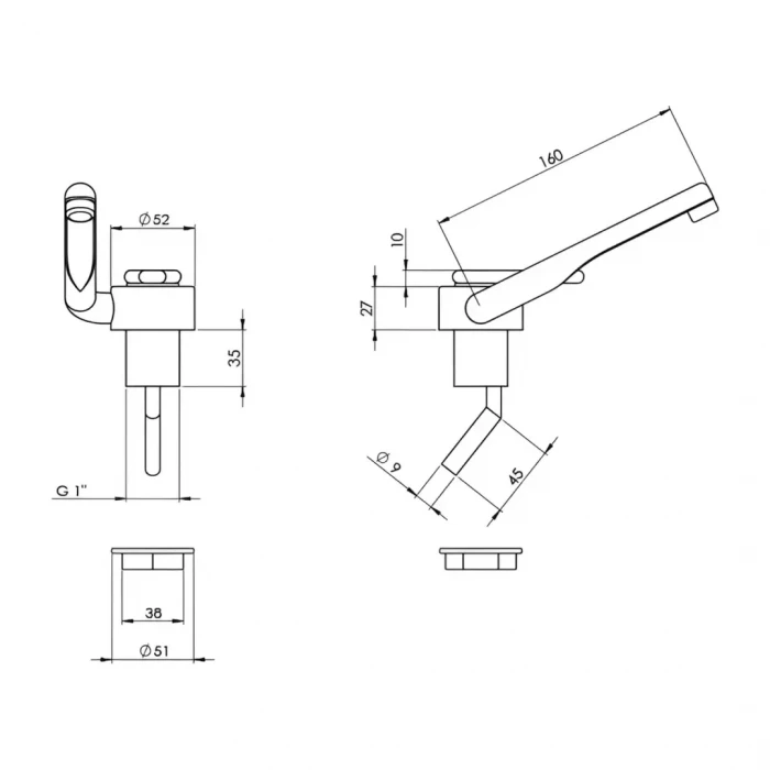Can RB1488 Katlanır Krom Sıcak/Soğuk Switchli Karavan Musluk