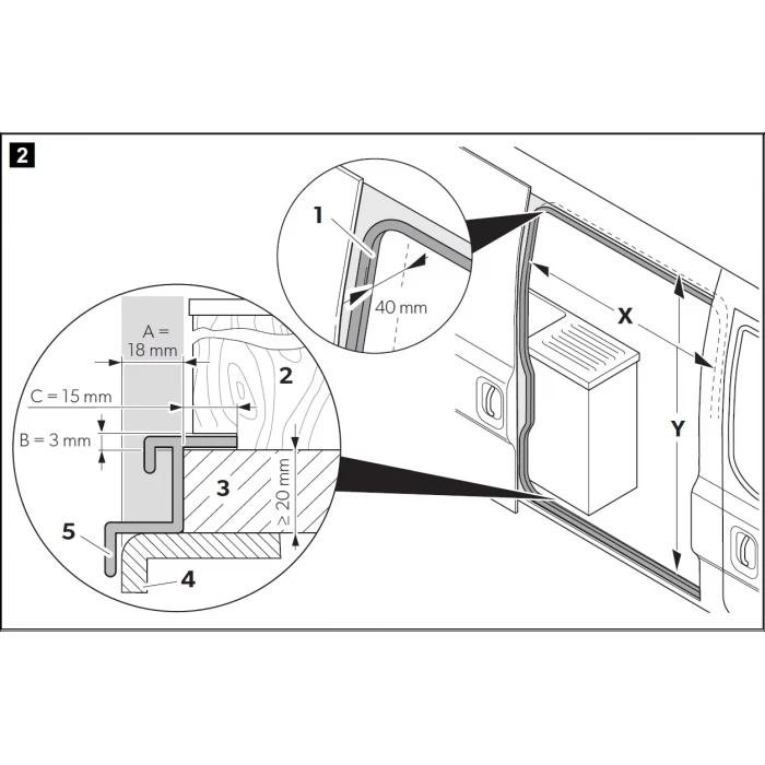 Dometic FlyTec FT200 Ducato, Boxer, Jumper Sürgülü Kapı Sinekliği