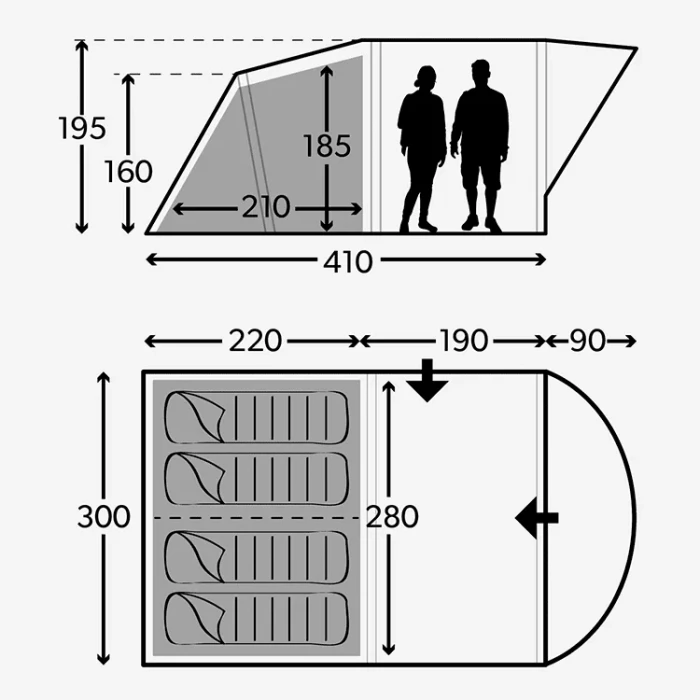 Dometic Kampa Brean 4 AIR 4 Kişilik Şişme Havalı Kamp Çadırı