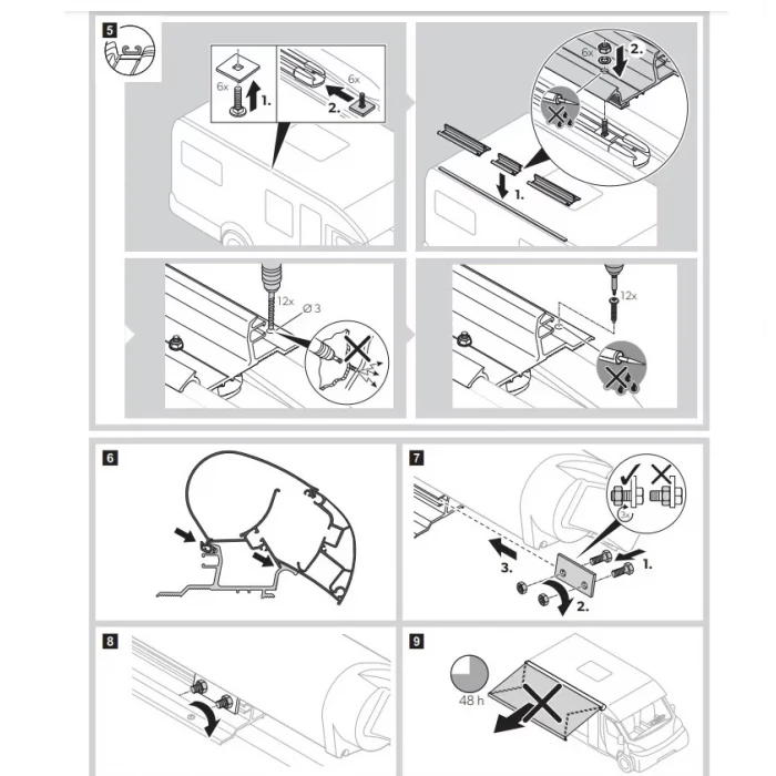  Dometic Pr2000/2500 Tente Braketi ( Mercedes Sprinter 2013- / VW Crafter (2006 - 2017) )