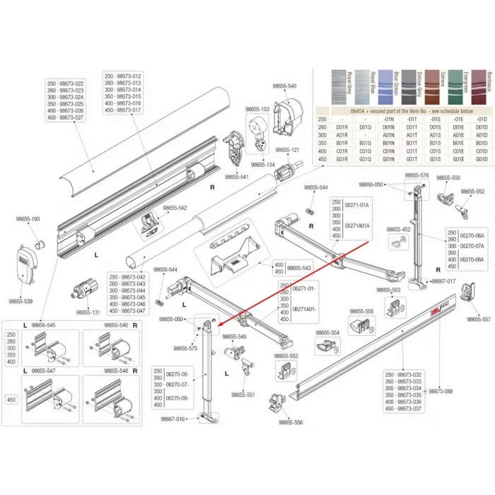 Fiamma 06197-01 Left F45,F80,F65 Tente Destek Ayağı Uç Yedek Parçası
