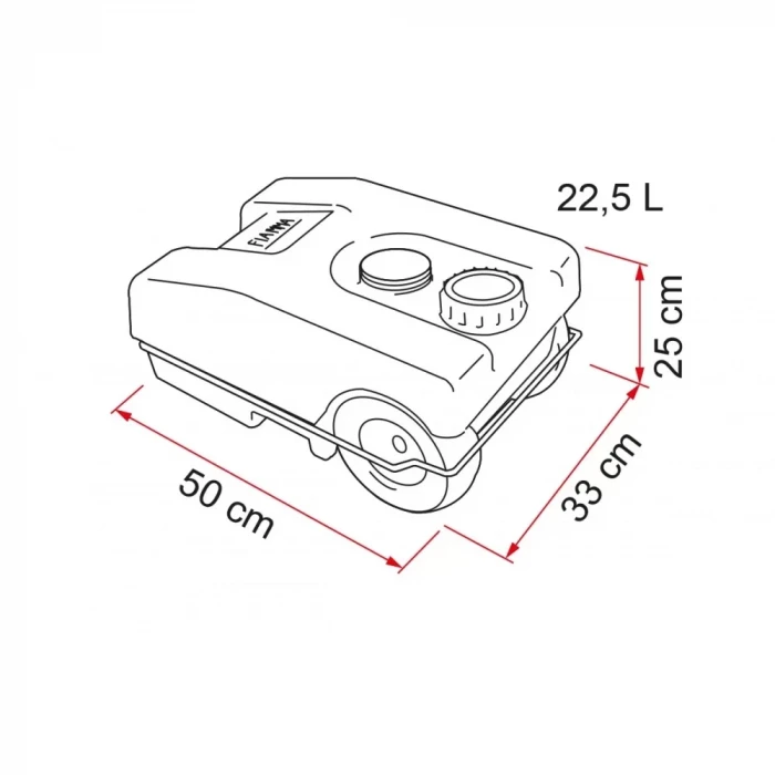Fiamma 23 Litre Karavan Tekerli Atık Su Tankı