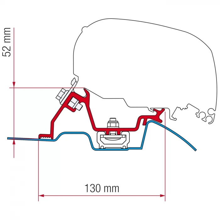 Fiamma F65,F80 Knaus, Tabbert, Weisnberg, Bürstner, Sprinter 06/2006- Tente Braketi