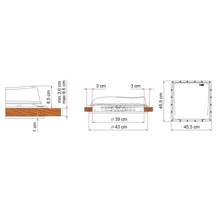 Fiamma Vent Kristal 40x40cm Karavan Tavan Heki Havalandırma