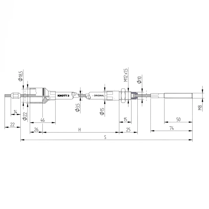 Knott 1230-1440mm Karavan Dingil Fren Teli