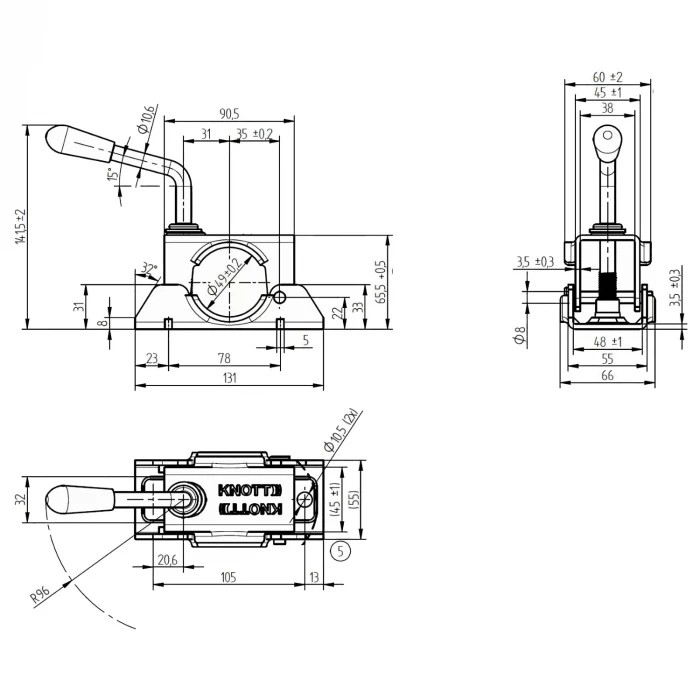 Knott 48 lik 2 Delik Destek Tekeri Kelepçesi