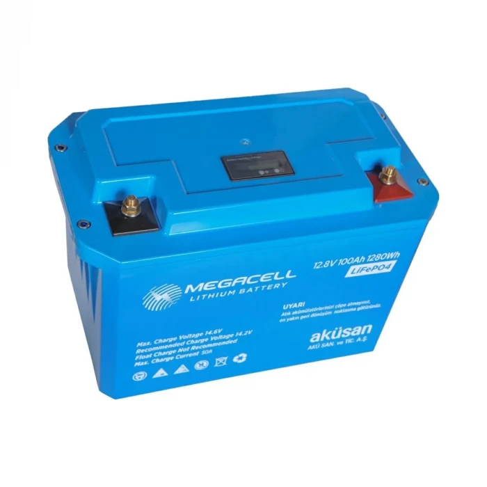 MEGACELL LiFePO4 12.8V 100Ah Karavan/Marin ABS Lityum Demir Fosfat Akü