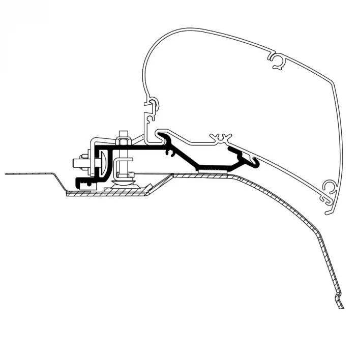 Thule 6300 L3,L4, H2Ducato Jumper Boxer 2007 ve sonrası Tente Montaj Braket Seti