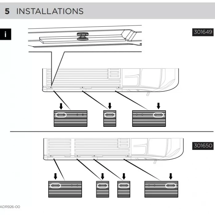 Thule 6300 L3,L4, H2Ducato Jumper Boxer 2007 ve sonrası Tente Montaj Braket Seti