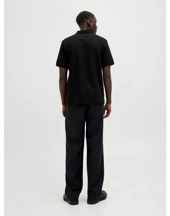 12268130 Likralı Polo Yaka Erkek Tshirt Siyah