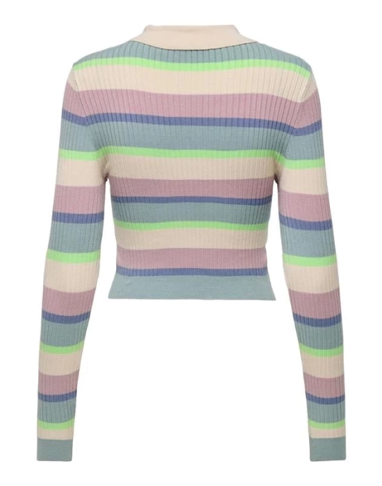 15340979 Polo Yaka Crop Kadın Kazak
