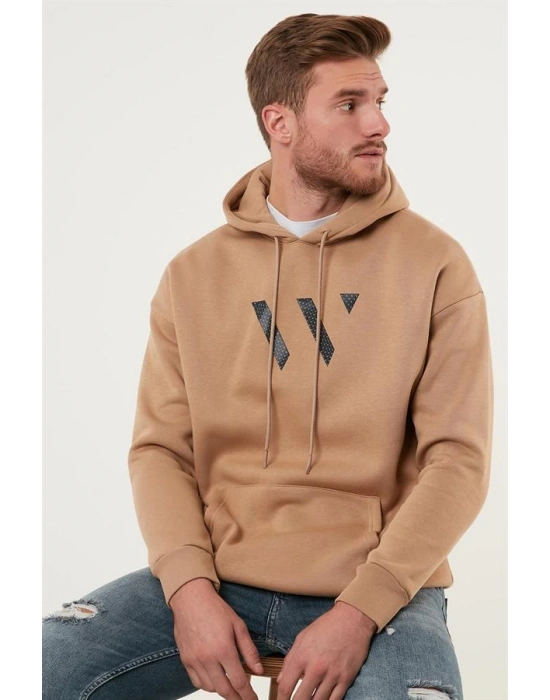 3D Baskılı Kapüşoınlu Oversize Sweatshirt